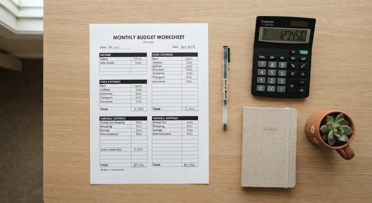 Monthly Budget Setup Checklist