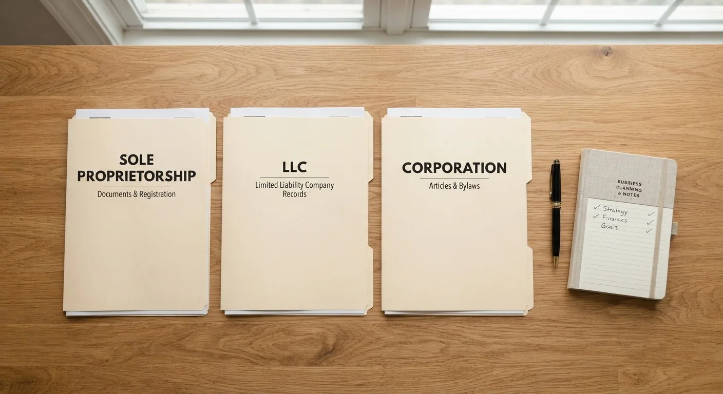 Sole Proprietorship, LLC, or Corporation: What Each Business Structure Actually Means